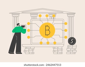 FinTech technology abstract concept vector illustration. Technology integration, financial services company, payment processing, stock trading app, lending marketplace, mortgage abstract metaphor.