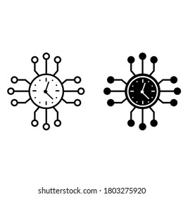 Fintech vector icon set. banking illustration sign collection. cash symbol.