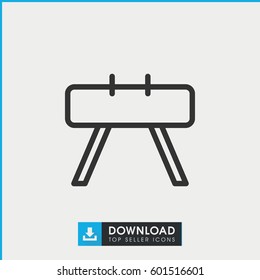 fintess equipment icon. simple outline fintess equipment vector icon. on white background.