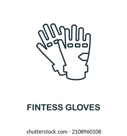 Fintess Gloves icon. Line element from gym collection. Linear Fintess Gloves icon sign for web design, infographics and more.