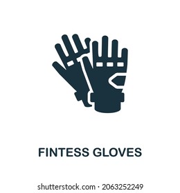 Fintess Gloves icon. Monochrome sign from gym collection. Creative Fintess Gloves icon illustration for web design, infographics and more