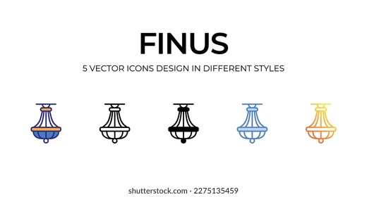 diseño de iconos finus en estilo Cinco con estilo de paso editable. Línea, Sólido, Línea plana, Color de tono Duo y Línea de degradado de color. Adecuado para diseño de páginas Web, aplicaciones móviles, UI, UX y GUI.