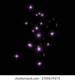 Fiolet sparkling particles. Background decoration.