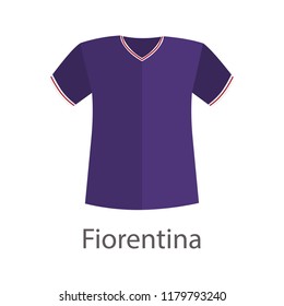 Fiorentina football team shirt color vector icon. Flat design