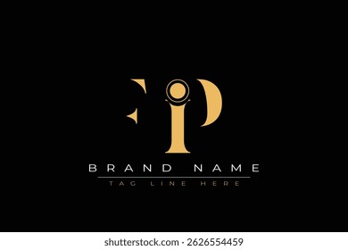Design de logotipo de letra abstrata FIP. Este logotipo é desenhado por três letras abstratas.