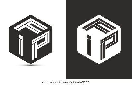 FIP letter logo design with illustrator cube logo, vector logo modern alphabet font overlap style. Premium Business logo icon. White color on black background