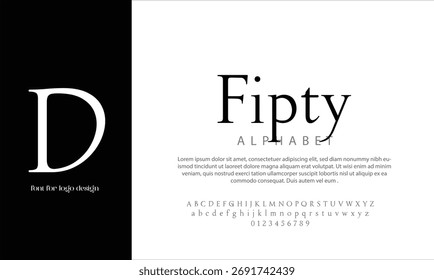 Fipty Serif vector alphabet font for logo design