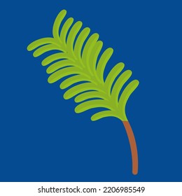 Fir branch, illustration, vector, cartoon