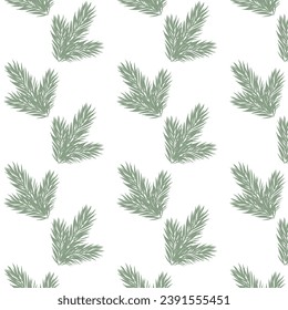 Fir branch seamless pattern. Vector