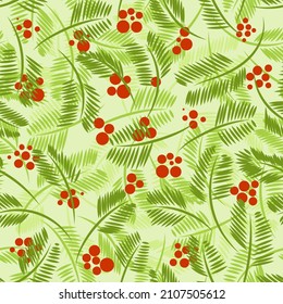 Fir branches pattern seamless. New Year and Christmas background