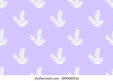 Fir branches seamless pattern. Christmas tree blue background. Merry Christmas and Happy New Year concept.