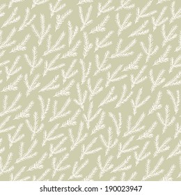 Fir branches seamless pattern. Vector illustration