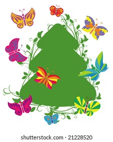 fir with butterflies