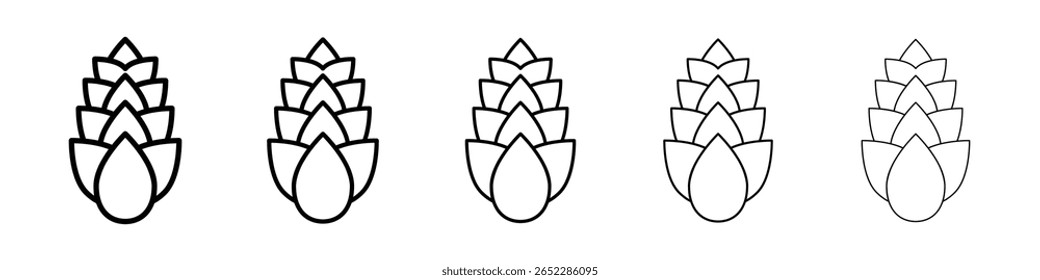 Ícone de cone de fir preenchido conceito de sinal plano para web design.