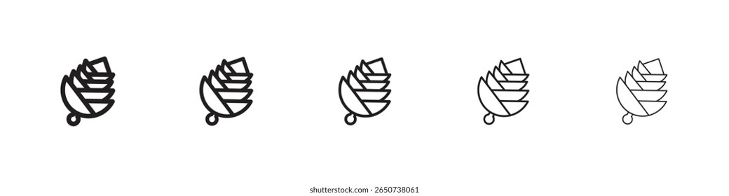 Ícone de cone de fir ilustração plana logotipo conjunto