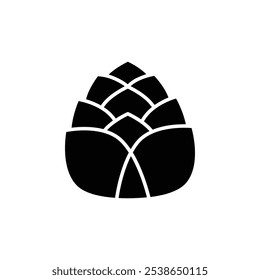 Fir cone icon flat line symbol set.