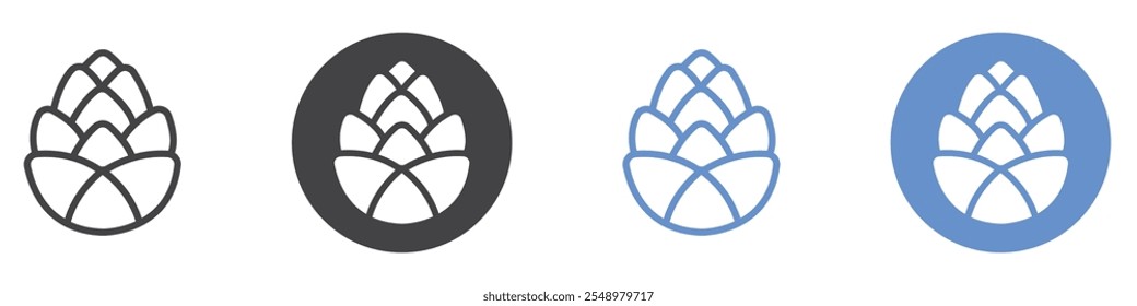Tannenzapfen Symbol flache Linie Symbol gesetzt.