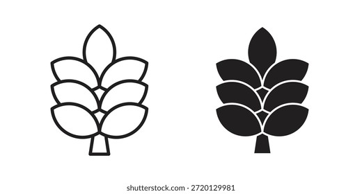 Fir cone icon illustration, thin line vector, web design sign,