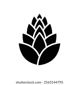 Fir cone icon Isolated flat vector in outline