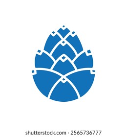 Fir cone icon Thin line illustration set