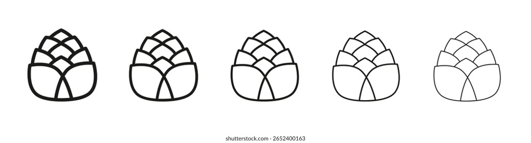 ícone de cone de fir vetor estrutura de tópicos conjunto sinal de ilustração