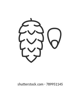 Fir cone. Line with Editable stroke