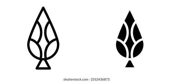 Fir cone liner icon vector set.
