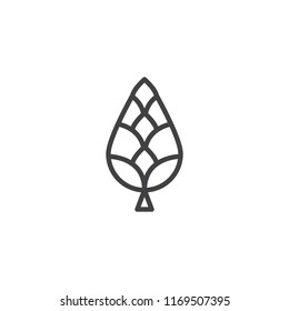 Fir cone outline icon. linear style sign for mobile concept and web design. Tree cone simple line vector icon. Symbol, logo illustration. Pixel perfect vector graphics