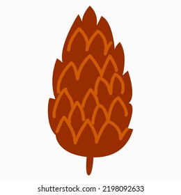 fir cone. Ilustración vectorial sobre el estilo plano de fondo blanco.