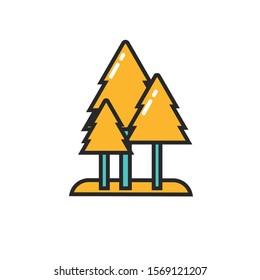 Fir Design Element of Isolated Modern Icon with Various Colored Symbol on White Background Style