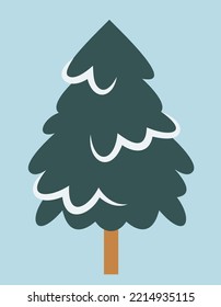 Feuer im flachen Stil. Schöner Weihnachtsbaum.