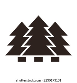 Bosque de aves, árbol de coníferas, icono de abeto aislado en fondo blanco