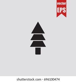 Fir forest icon in trendy isolated on grey background.Vector illustration.