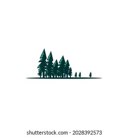 fir forest illustration vector on white background