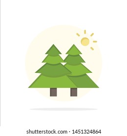 Fir, Forest, Nature, Trees Abstract Circle Background Flat color Icon