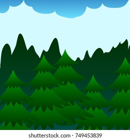 Fir forrest green vector  illustration card