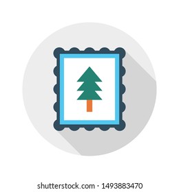 fir glyph flat vector icon