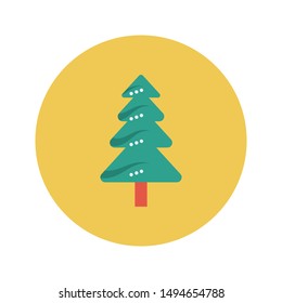 fir glyph flat vector icon