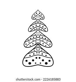 Fir icon for celebration design. Ecology concept. Holiday card design. Silhouette style illustration. Icon symbol. Vector logo.