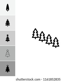 Fir icon. collection of 6 fir filled and outline icons such as christmas tree, pine-tree. editable fir icons for web and mobile.