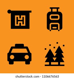 fir, journey, air and landscape icons set. Vector illustration for web and design