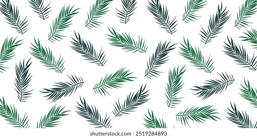 Fir leaf pattern background vector design for Christmas