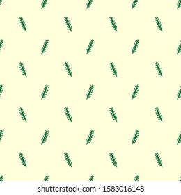 Fir leaf seamless pattern wallpaper background.