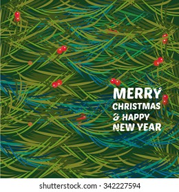 Fir pattern. Merry christmas and happy new year