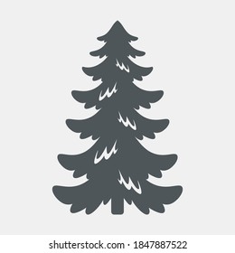 Fir pine tree wood forest quality vector illustration cut