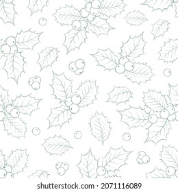 Fir seamless pattern on white background.