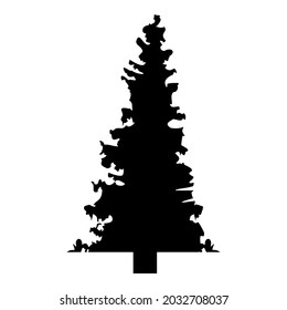 Fir spruce icon black color vector illustration flat style image