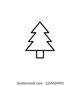 fir spruce pine tree wood christmas xmas symbol line icon black on white background