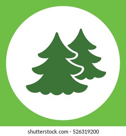 fir spruce pine tree wood christmas-tree xmas tree icon green simple in circle