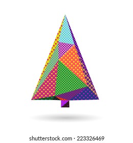 Fir tree abstract isolated on a white backgrounds, vector illustration